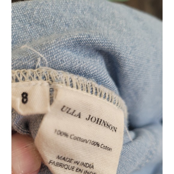 Ulla Johnson Patchwork Jeans Light Wash Denim Carpenter Size 8 Womens #5‎ - Picture 9 of 9